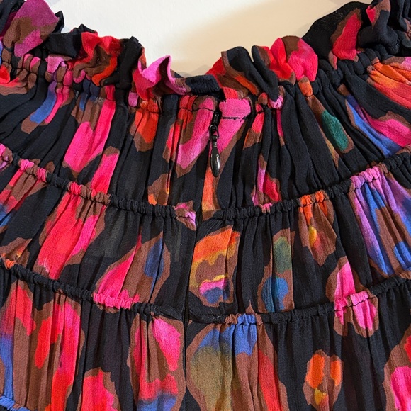 Farm Rio Iridescent Leopard Ruffled Mini Dress - Picture 7 of 9